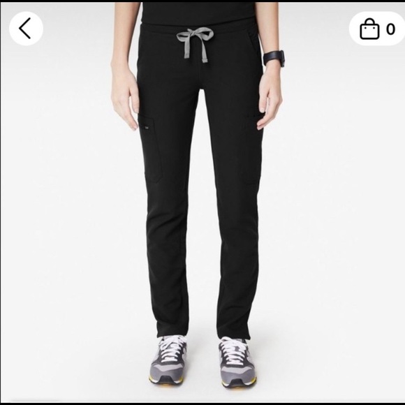 Figs small regular black yola skinny scrub pants